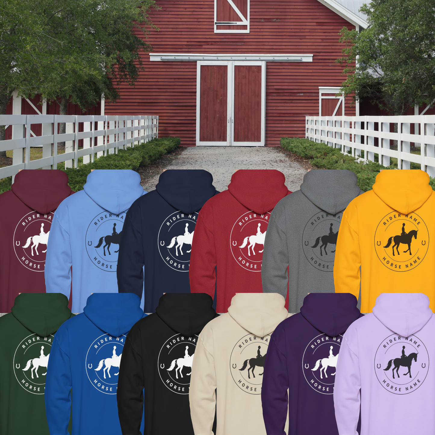 Custom Horse and Rider Name Hoodie