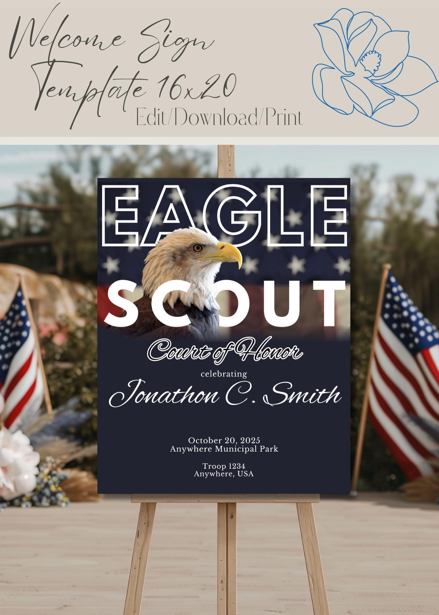 Eagle Scout Court of Honor Invitation, Printable Download, Digital Invite Template, Eagle Scout, BSA