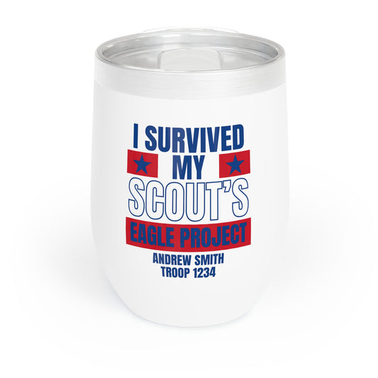 Wine Tumbler - 'I Survived My Scout's Eagle Project'