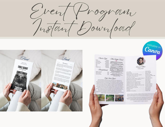 Eagle Scout Court of Honor Program order of events custom, Scouts, Party, customizable program, Hardest Climb