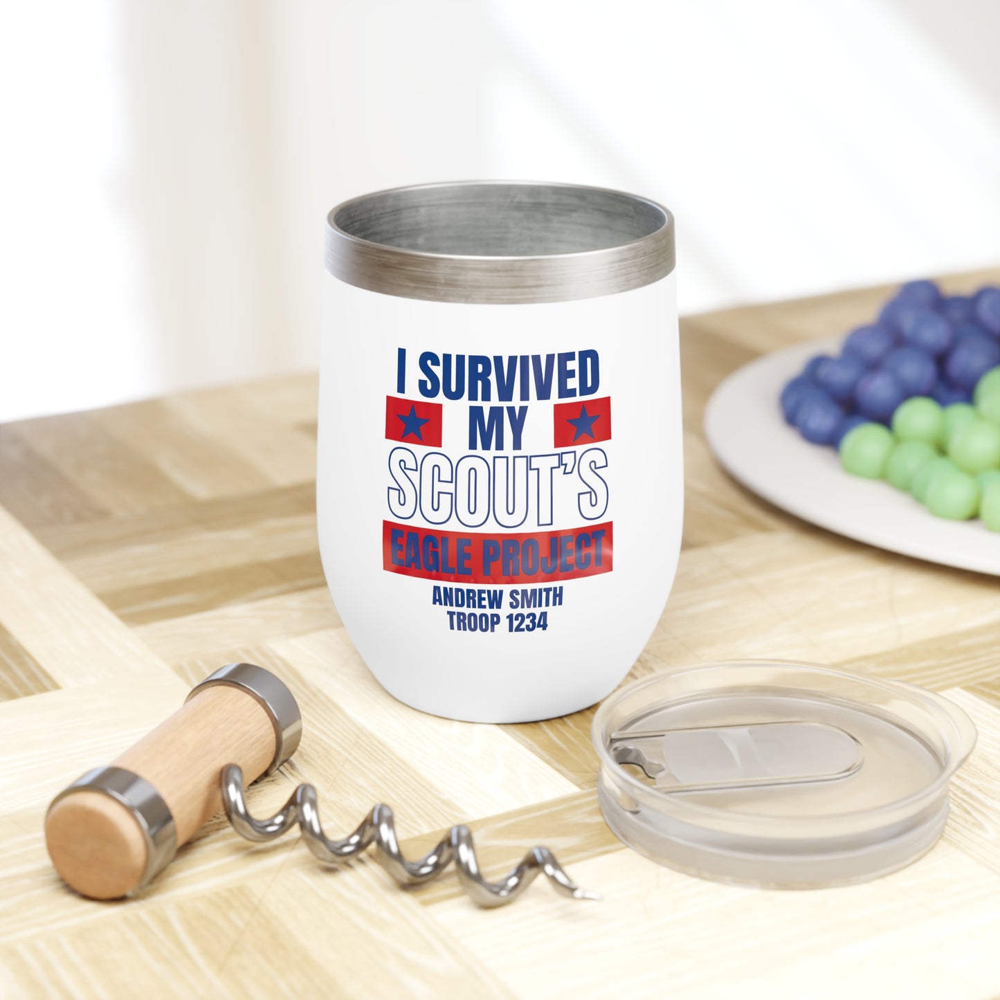 Wine Tumbler - 'I Survived My Scout's Eagle Project'