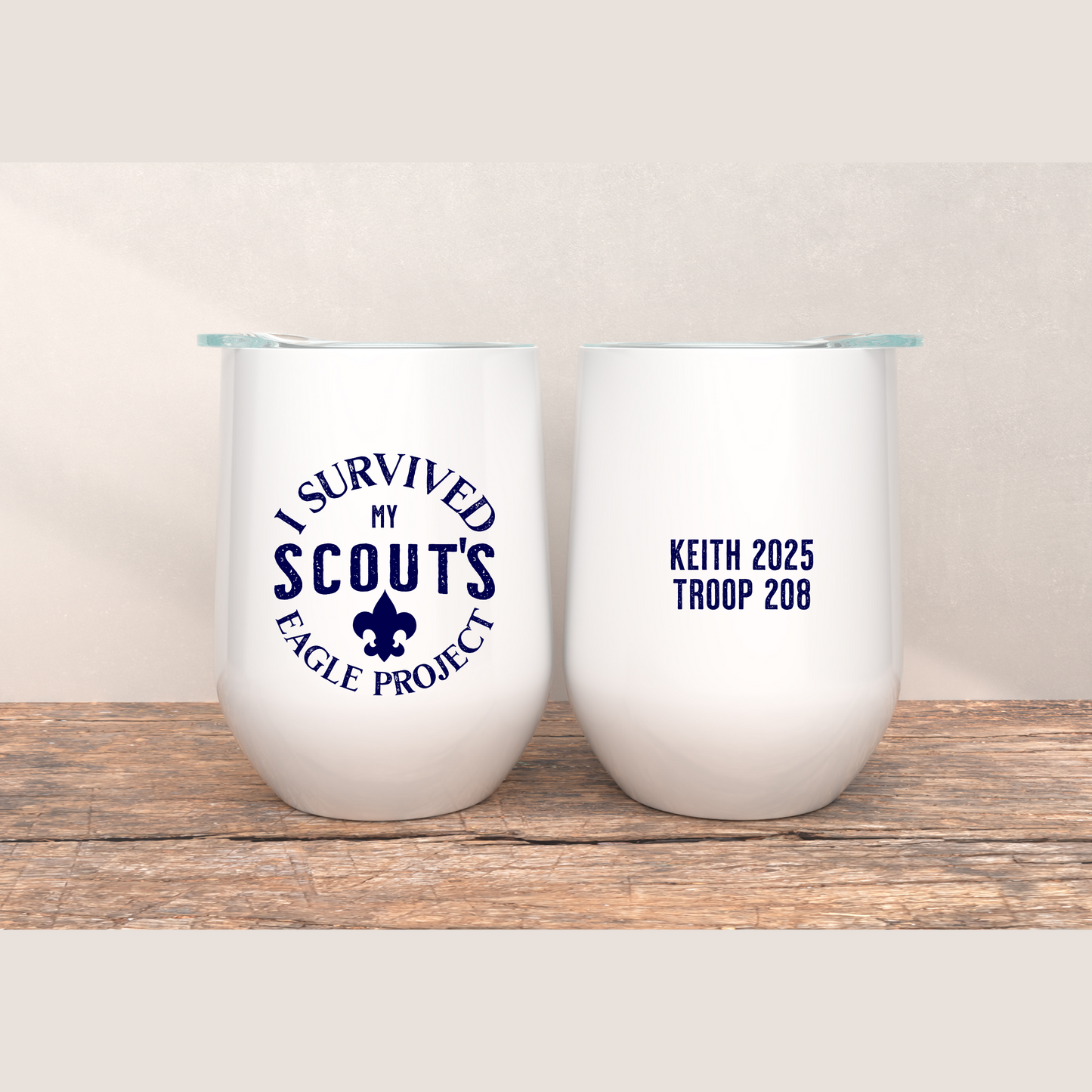Wine Tumbler - 'I Survived My Scout's Eagle Project'