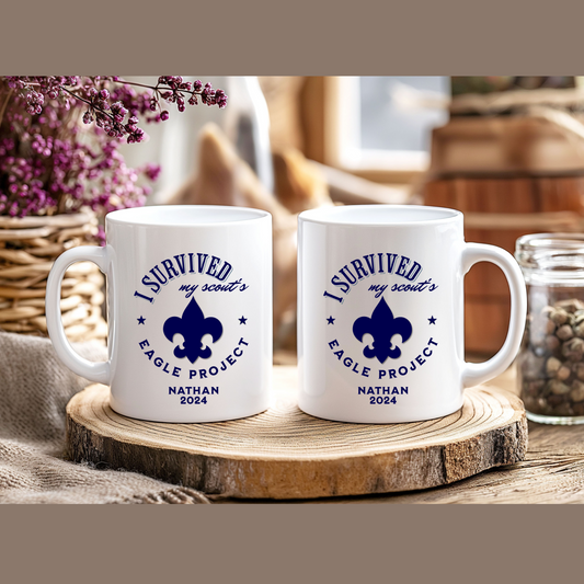 "I Survived My Scout's Eagle Project" Ceramic Coffee Mug