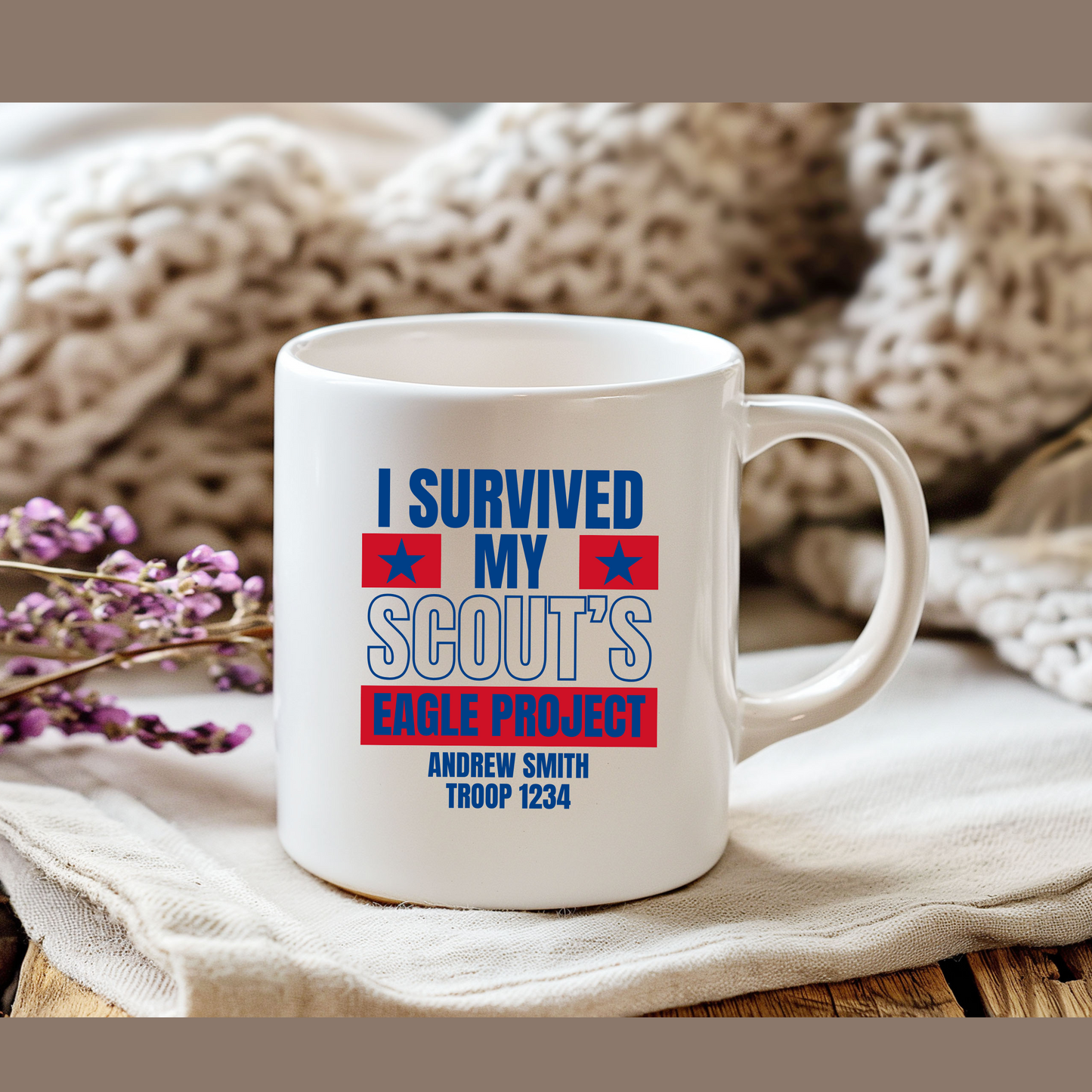 "I Survived My Scout's Eagle Project" Ceramic Coffee Mug