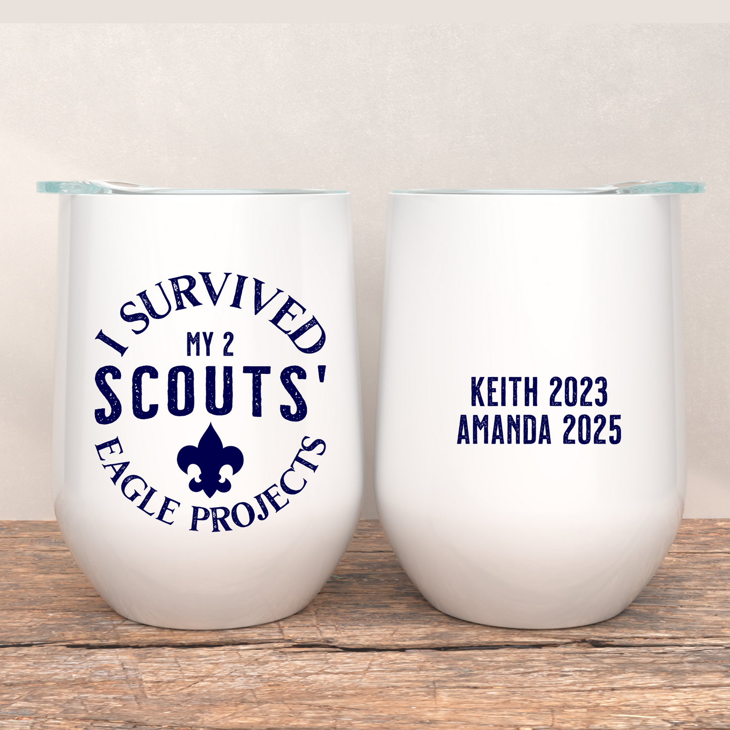 Wine Tumbler - 'I Survived My Scout's Eagle Project'
