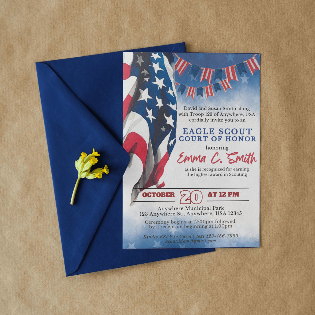 Eagle Scout Court of Honor Invitation, Printable Download, Digital Invite Template, Eagle Scout, BSA