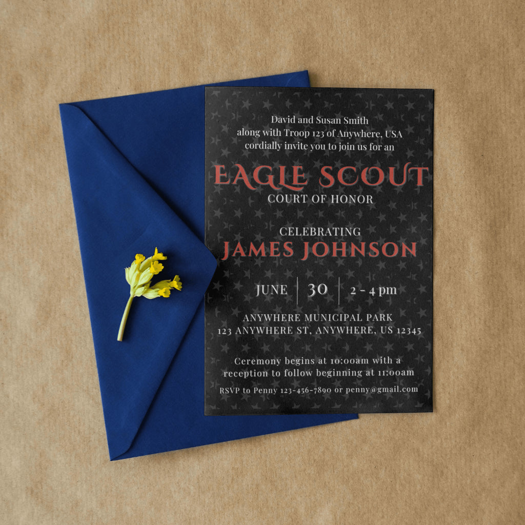 Eagle Scout Court of Honor Invitation, Printable Download, Digital Invite Template, DIY Eagle Scout, Motto