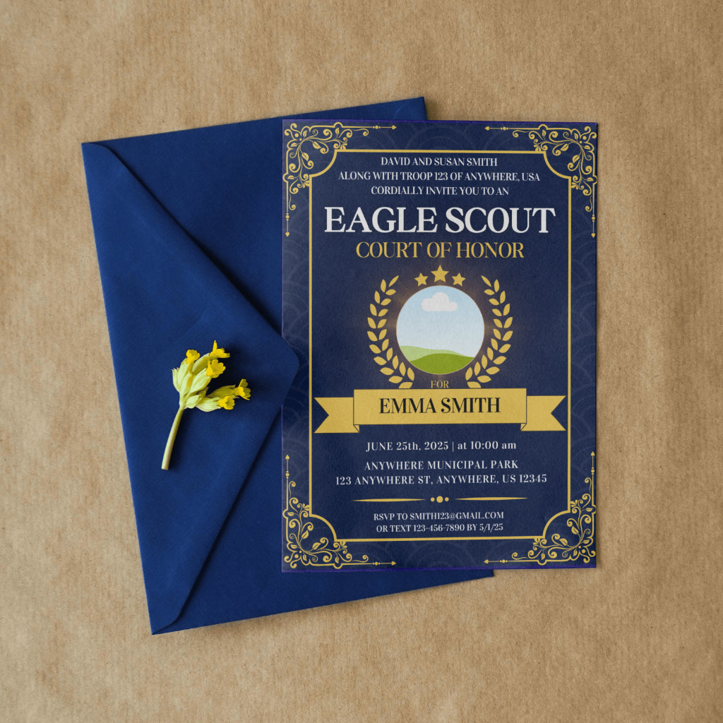Eagle Scout Court of Honor Invitation, Printable Download, Digital Invite Template, DIY Eagle Scout Seal