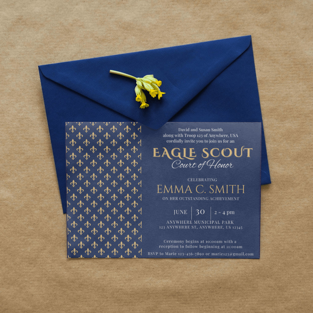 Eagle Scout Court of Honor Invitation and Welcome Sign, Printable Download, Digital Invite Template, Welcome Sign, Eagle Scout Fleur