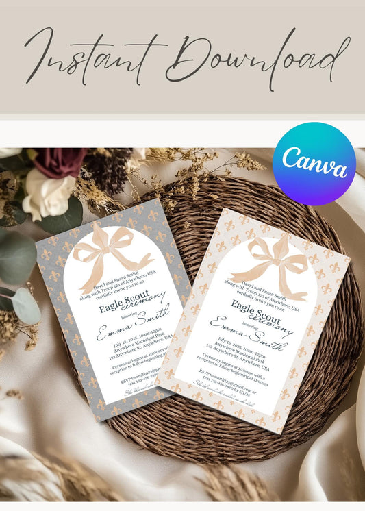 Eagle Scout Court of Honor Invitation, Printable Download, Digital Template, Eagle Scout, Female Eagle, Girl Eagle, Inspirational Scout