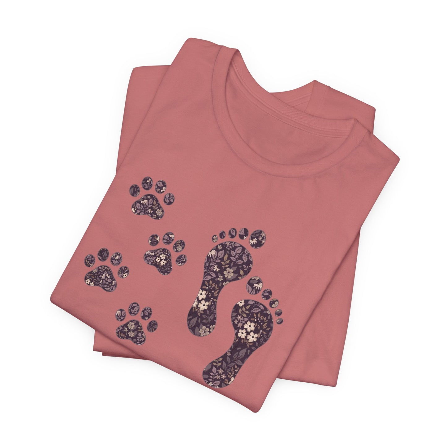 Never Walk Alone Pet Lovers T-Shirt — Footprint & Paw Print Design