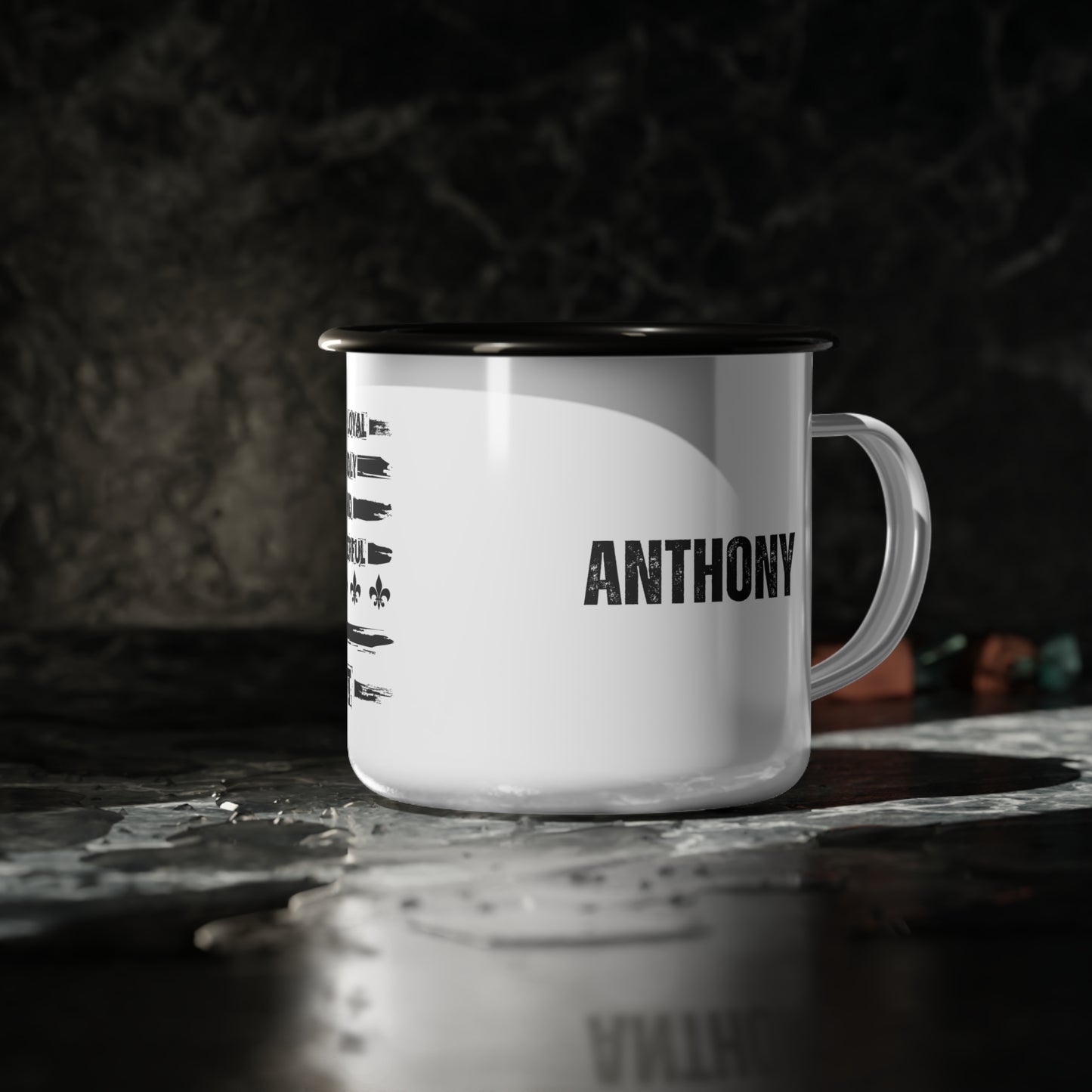Enamel Camp Cup, Scout Law Camping Mug with custom name Outdoors, scouts, camping, scout leader, scout dad, scout mom, Personalized Camping
