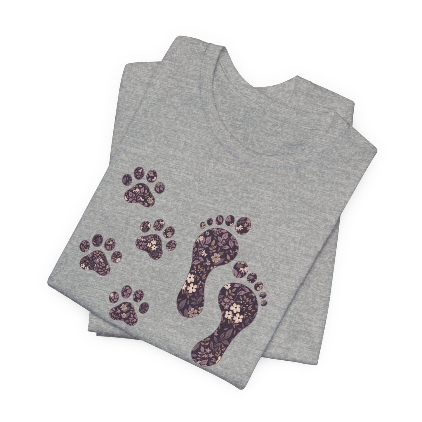Never Walk Alone Pet Lovers T-Shirt — Footprint & Paw Print Design
