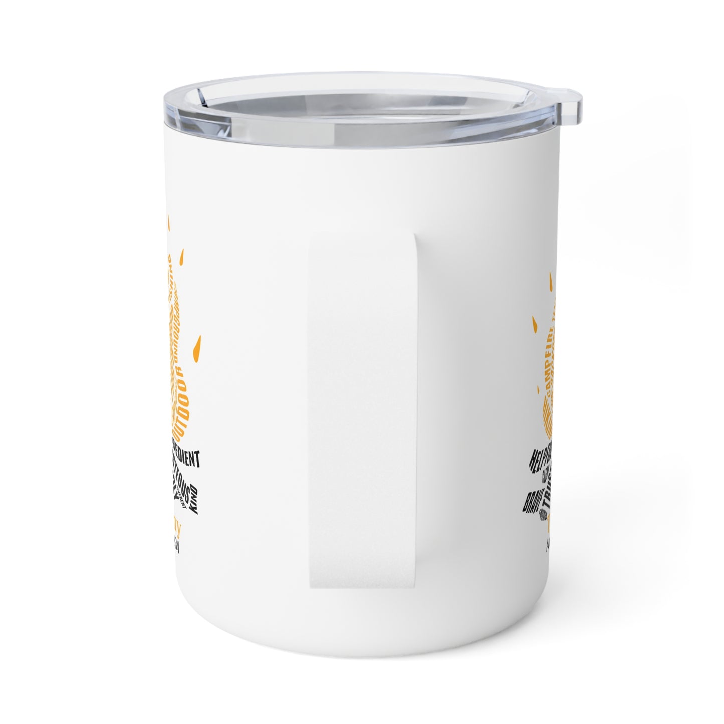 Camping Insulated Mug, Scout Leader Gift, Troop Campfire Scout Law Mug, Pack Camping Cup, 10oz Coffee Travel Cup, Outdoor Adventure Gift