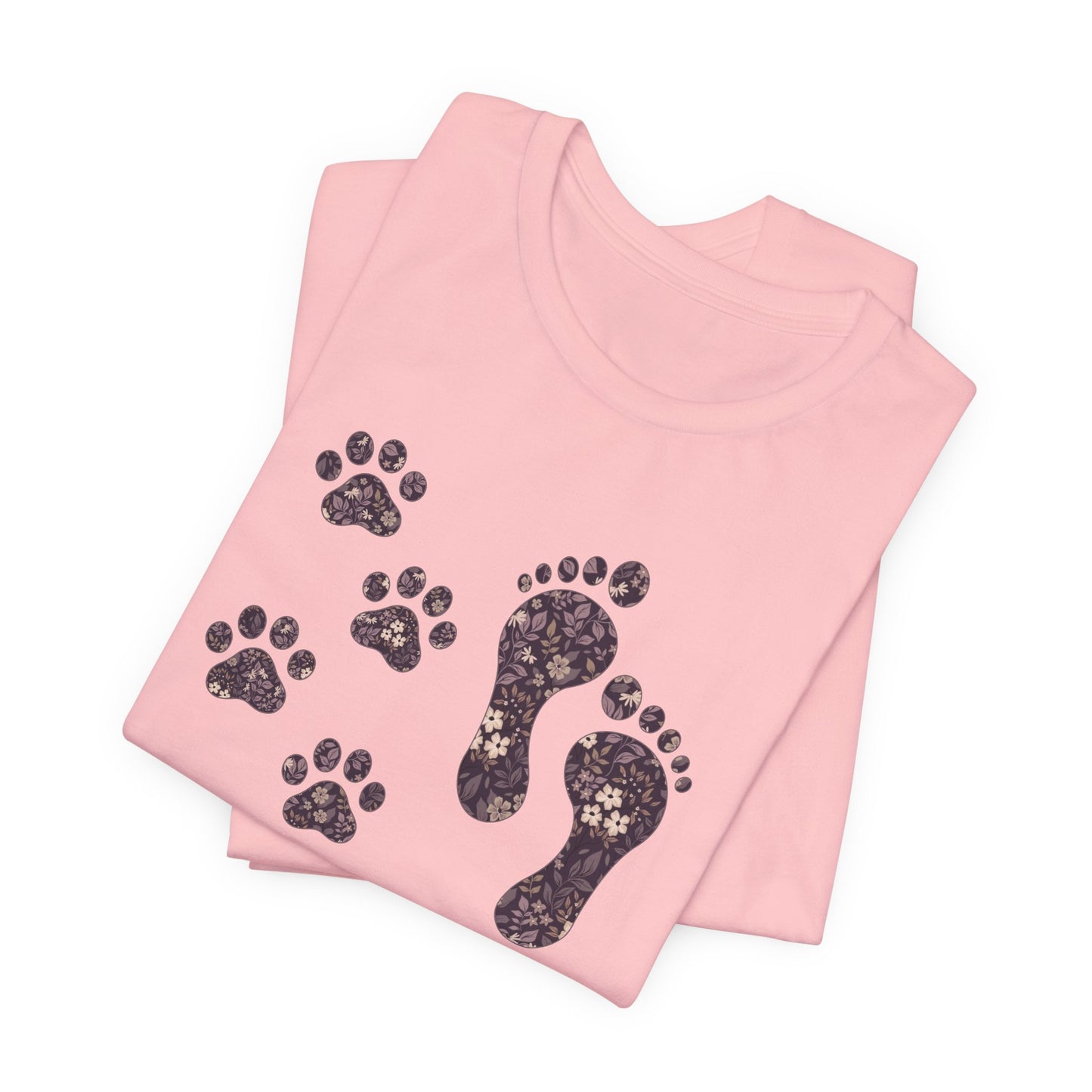 Never Walk Alone Pet Lovers T-Shirt — Footprint & Paw Print Design