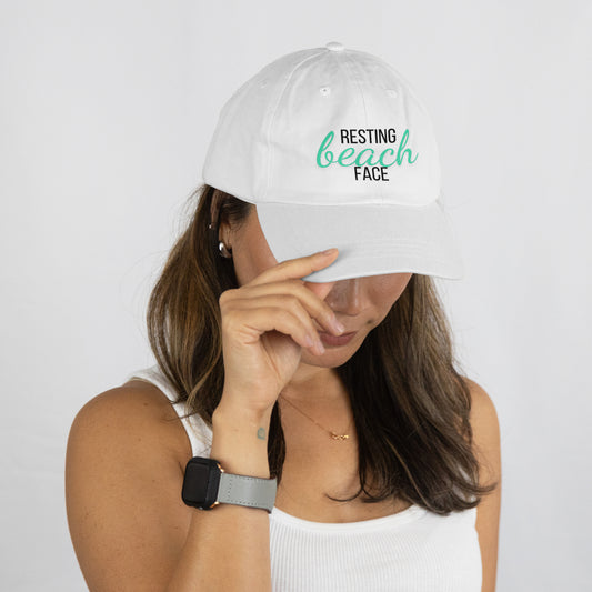 Embroidered "Resting Beach Face" Hat
