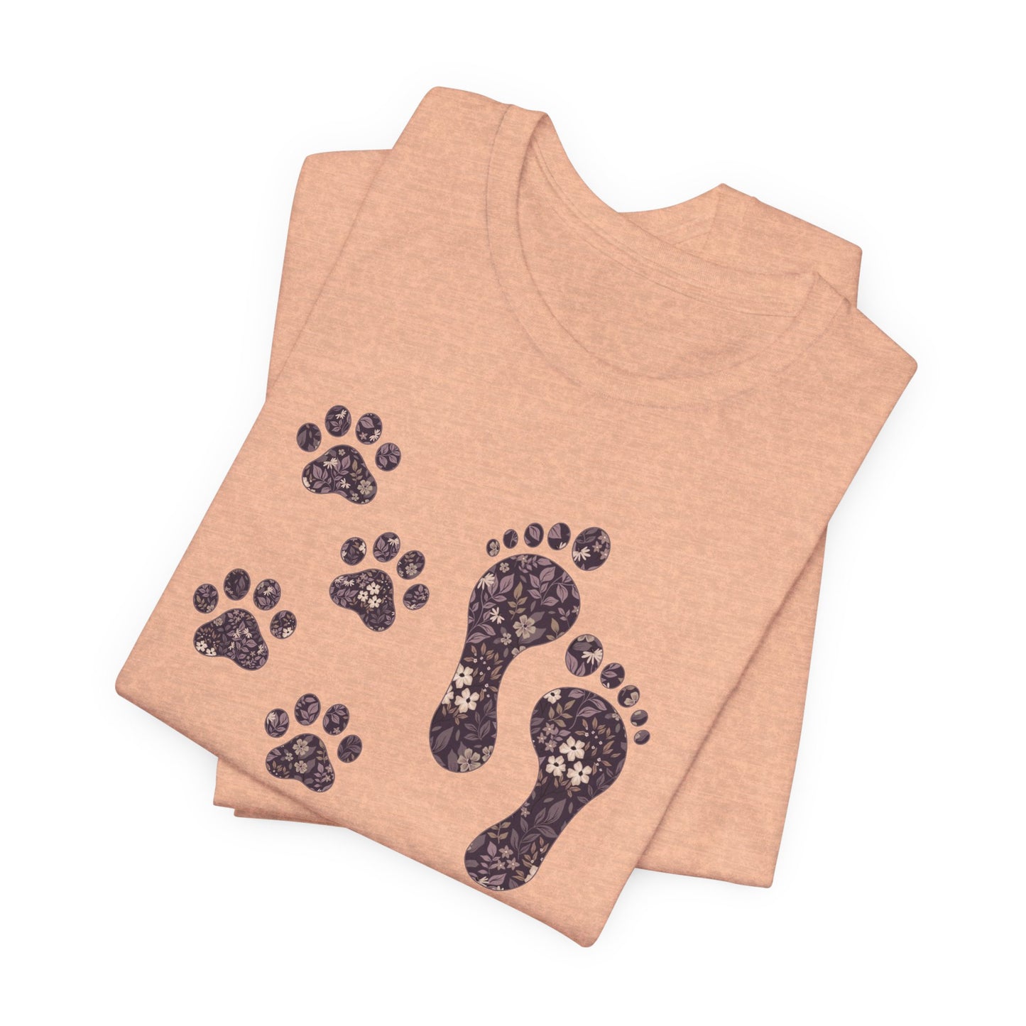 Never Walk Alone Pet Lovers T-Shirt — Footprint & Paw Print Design
